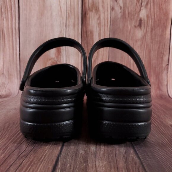 Rare Crocs Motion M10-11 W12-14 Black Capped Closed Toe Slip On Clogs Sandals - Picture 11 of 14